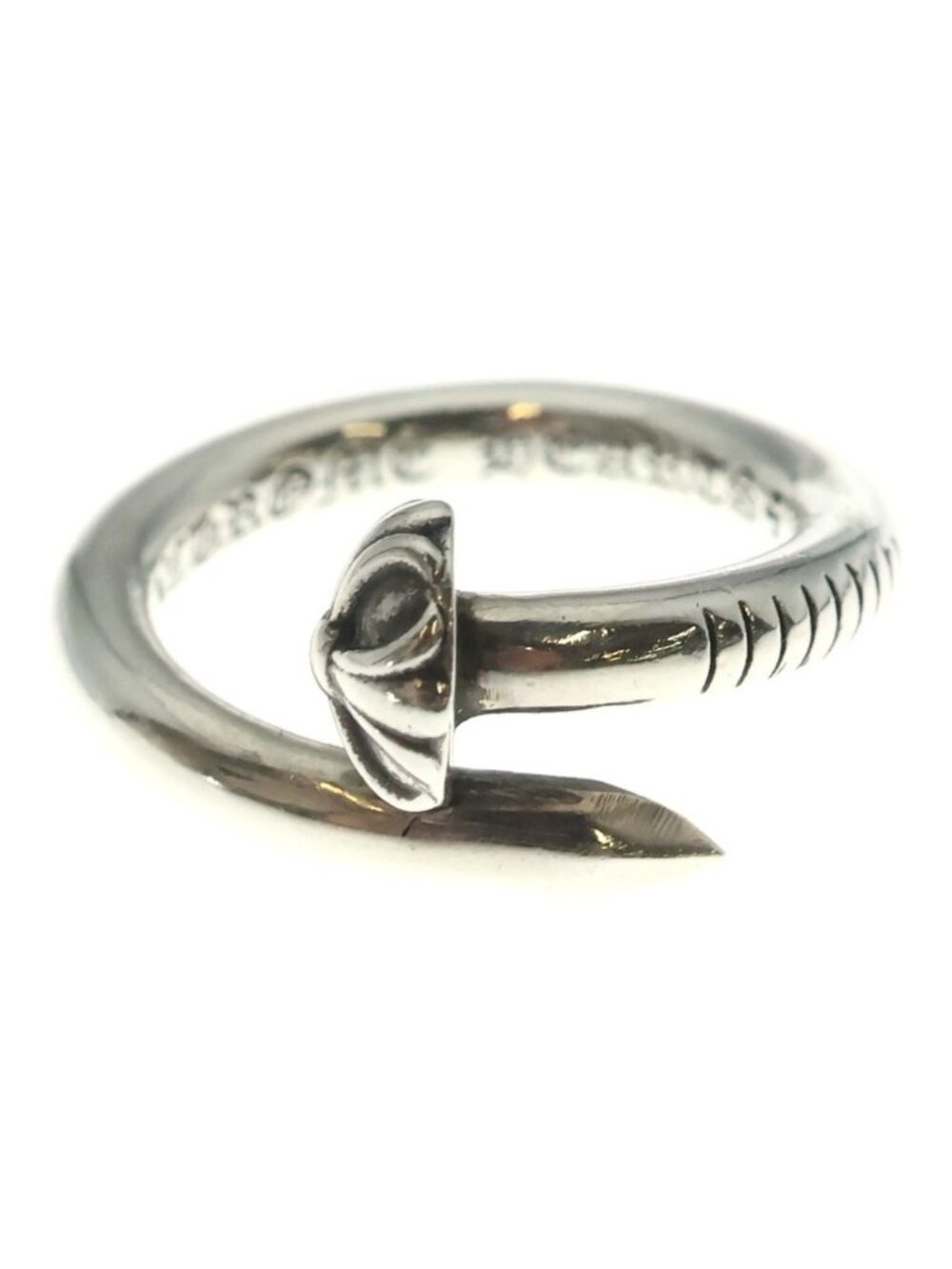 Chrome Hearts Nail Crsball Cross Ball Ring Silver